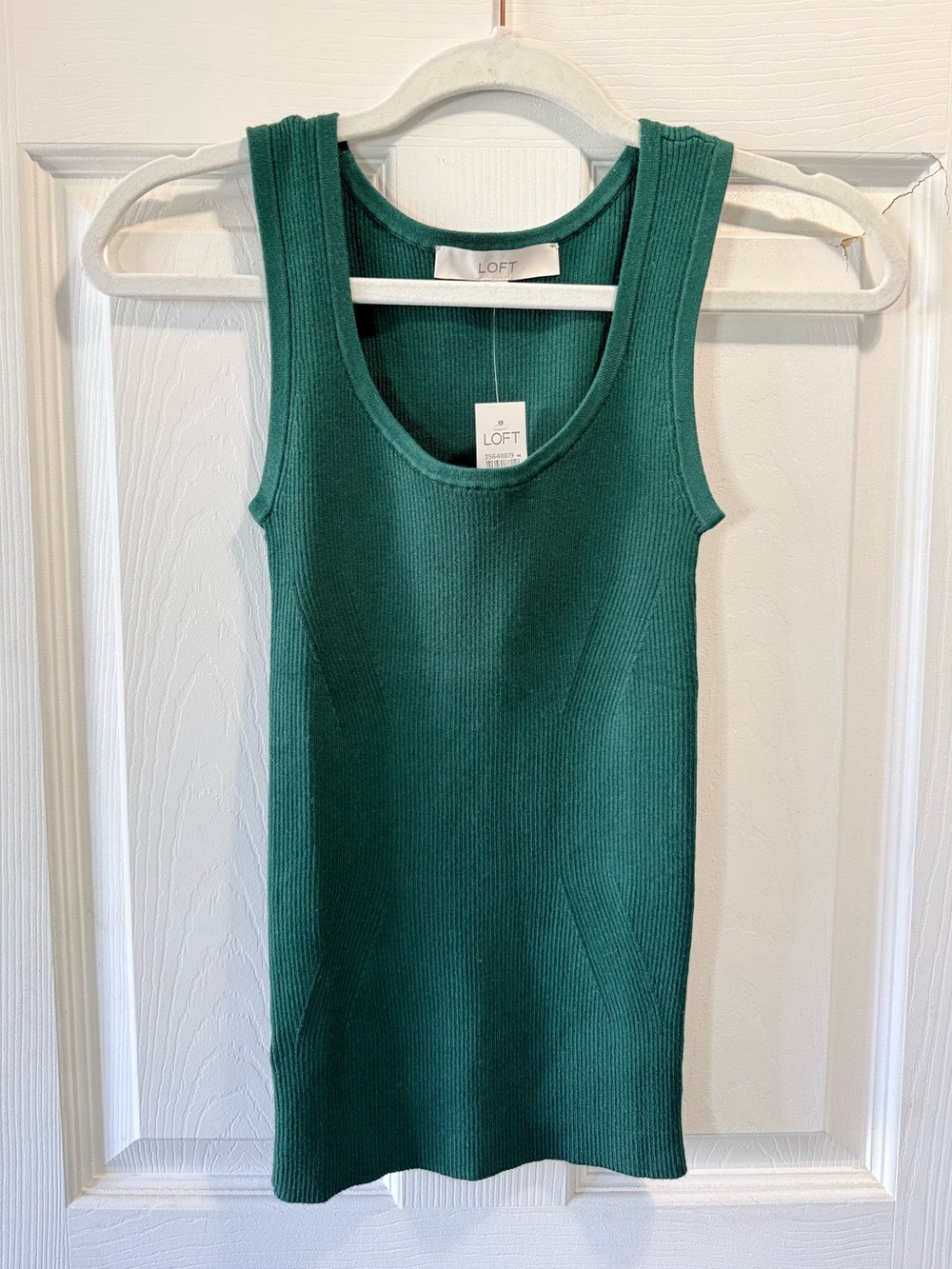 NWT Loft Emerald Green Ribbed Sweater Tank Size XS